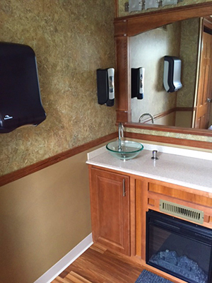 7 Station Luxury Trailer Sink with Fireplace