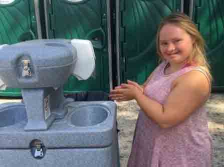 2-Bay hand Wash sink Station Portable Restrooms unit Burlington, VT 802 restrooms